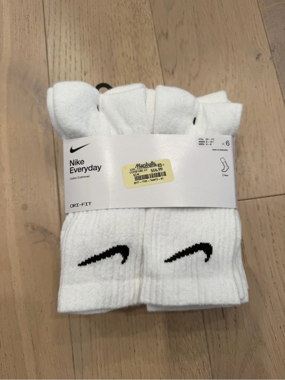 Nike Everyday Cushioned Crew Socks - White (6 Pack)